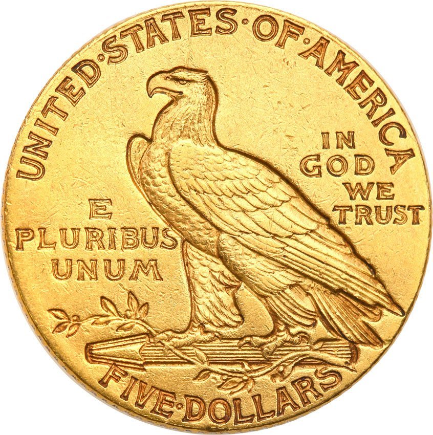USA 5 dolarów 1911 Indianin st.2+